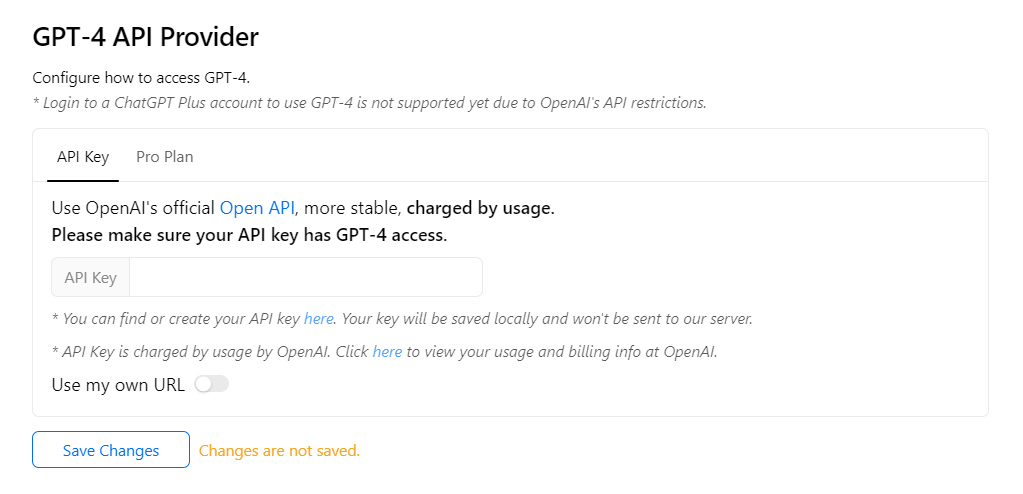 You can use GPT-4 for free by using your API provider.