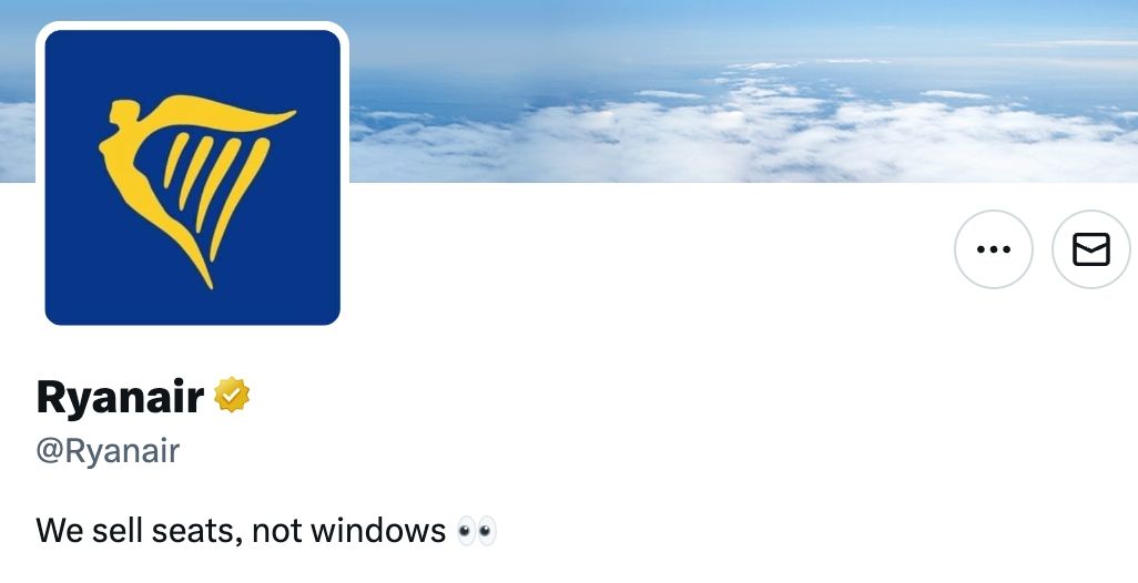 Ryanair's Twitter Bio
