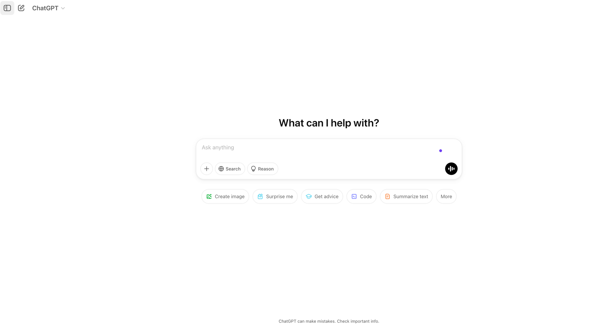 ChatGPT AI chat page